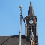 Pose feuillard paratonnerre sur l’église de Marquillies (59)